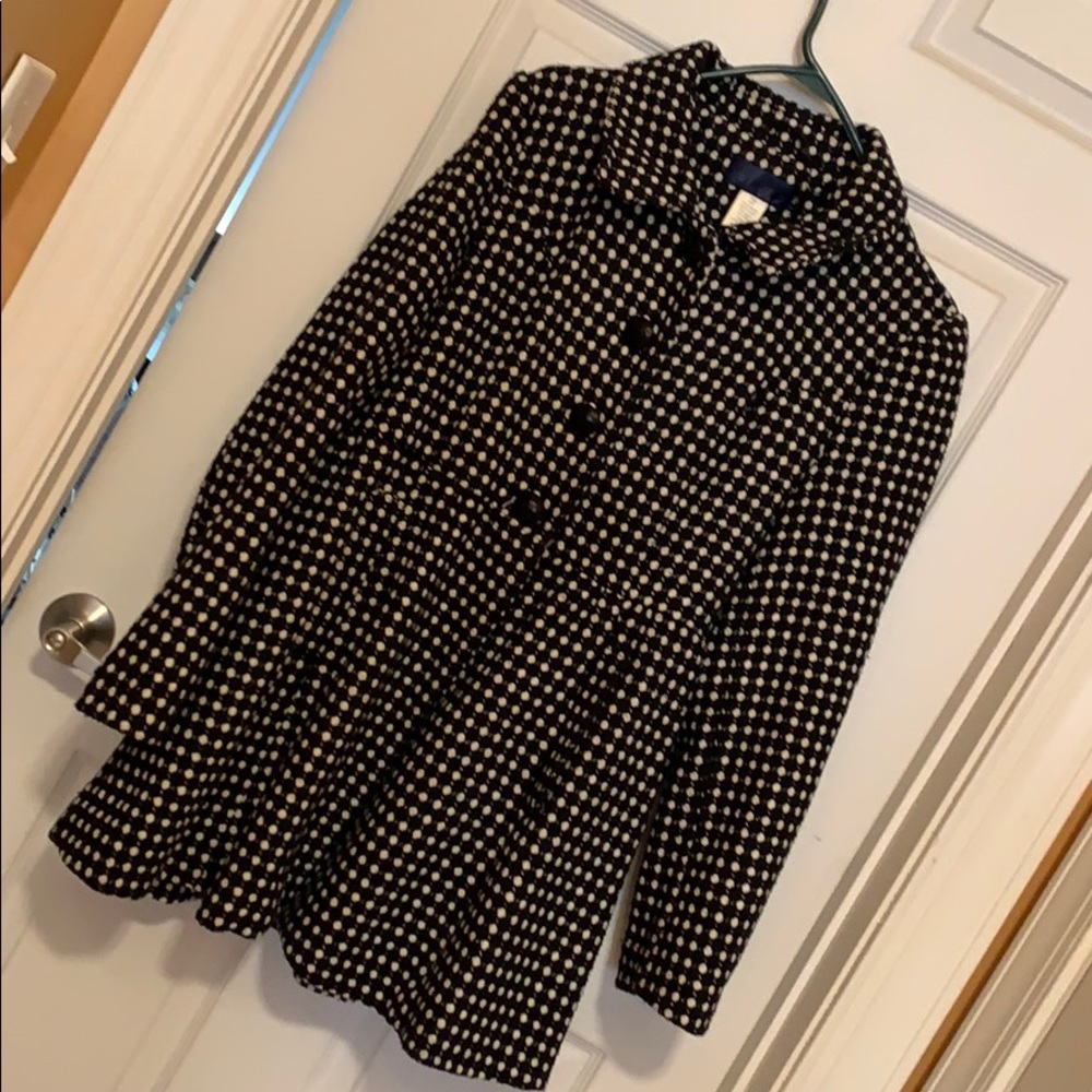 Winter Pea Coat Black&White, Minor Repairs Needed